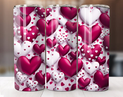 Fuchsia Pink Valentine's Day 20 Oz Tumbler Wrap