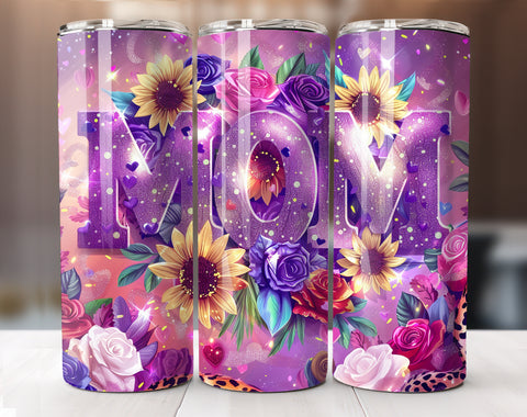 Sunflowers Mama Tumbler Wrap 20 oz Skinny Tumbler PNG