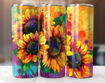 Alcohol Ink Sunflower 20 Oz Tumbler Wrap