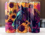 Alcohol Ink Sunflower Horse 20 Oz Tumbler Wrap