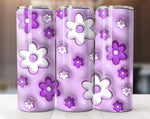 Purple Inflated Floral Tumbler Wrap