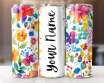 Add Your Own Text Floral Tumbler Wrap