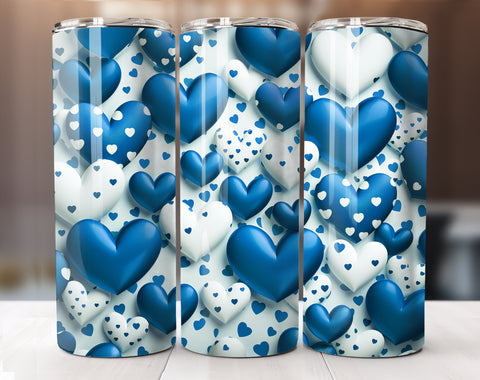 Sky Blue Valentine's Day 20 Oz Tumbler Wrap