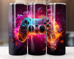 Gamer 20 Oz Tumbler Wrap, 3D Game Controller Tumbler Wrap