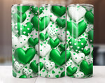 Green Valentine's Day 20 Oz Tumbler Wrap