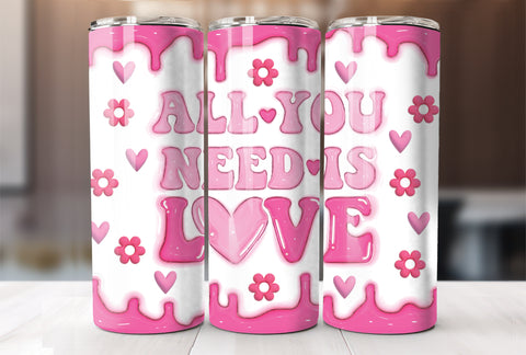 3D Valentine's Day Inflated Tumbler Wrap