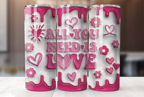 3D Valentine's Day Inflated Tumbler Wrap