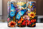 20 Oz Stained Glass Butterfly Tumbler Wrap