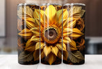 3D Sunflower 20 Oz Tumbler Wrap