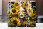Sunflower Woman 20 Oz Tumbler Wrap