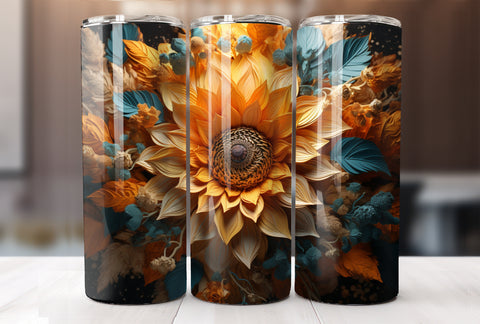 Psychedelic Sunflower 20 Oz Tumbler Wrap