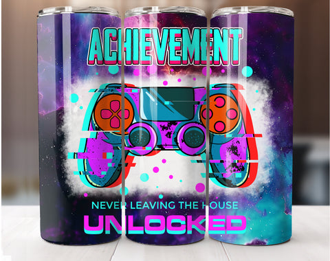 Achievement Unlocked 20 oz Tumbler Wrap Template