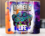 Gamer's Life 20 oz Tumbler Wrap Template