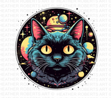 Psychedelic Black Cat PNG