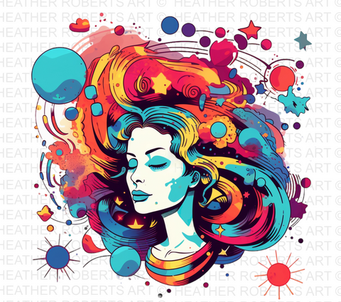 Psychedelic Woman PNG