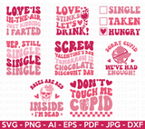 Retro Anti-Valentine SVG Bundle