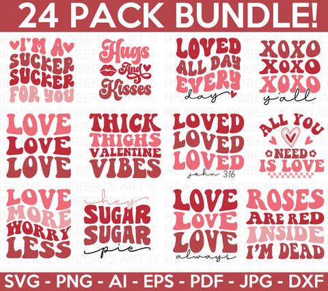 Retro Valentines SVG Bundle