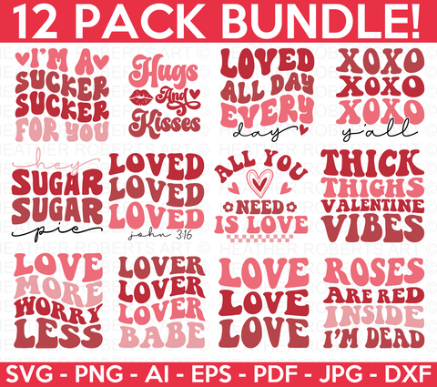 Retro Valentines SVG Bundle