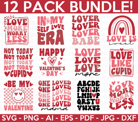 Retro Valentines SVG Bundle