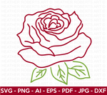 Rose Line Art SVG