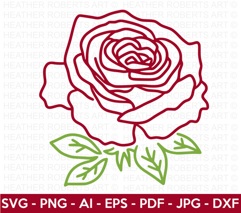 Rose Line Art SVG