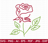 Rose Line Art SVG