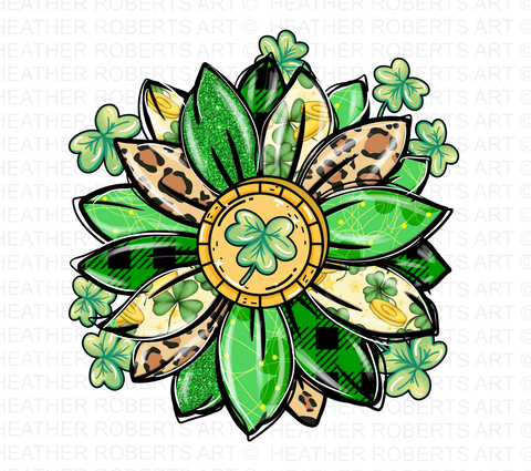 St. Patrick's Day Sunflower PNG