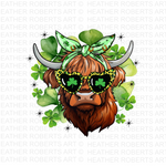 St Patrick's Day Highland Cow PNG