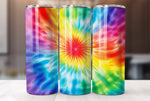 Rainbow Tie Dye 20 Oz Skinny Tumbler Sublimation Wrap