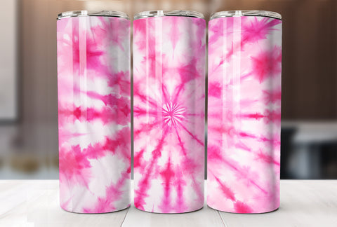 Pink Tie Dye 20 Oz Skinny Tumbler Sublimation Wrap