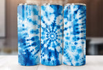 Blue Tie Dye 20 Oz Skinny Tumbler Sublimation Wrap