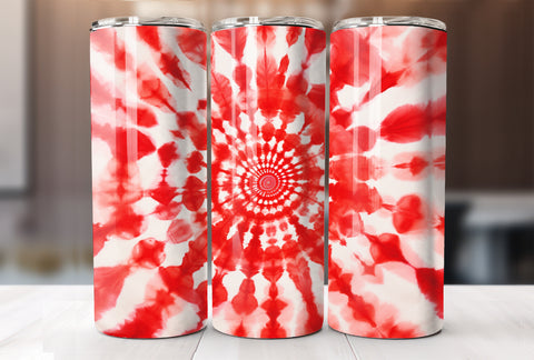 Red Tie Dye 20 Oz Skinny Tumbler Sublimation Wrap