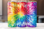 Rainbow Tie Dye 20 Oz Skinny Tumbler Sublimation Wrap