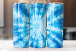 Blue Tie Dye 20 Oz Skinny Tumbler Sublimation Wrap