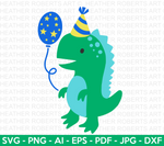 Birthday Dinosaur SVG