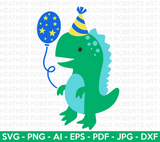 Birthday Dinosaur SVG