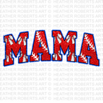 Retro Baseball Mama PNG