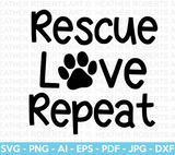 Rescue Love Repeat SVG