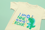 I Am NINE Hear Me Roar Dinosaur SVG