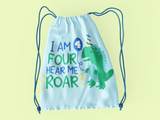 I Am FOUR Hear Me Roar Dinosaur SVG