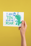 I Am TEN Hear Me Roar Dinosaur SVG