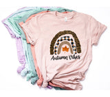 Autumn Rainbow PNG: Leopard, Plaid, and Maple Leaf