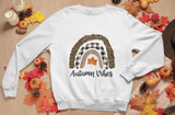 Autumn Rainbow PNG: Leopard, Plaid, and Maple Leaf