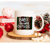 Baby It's Cold Outside PNG: Plaid Christmas Sublimation Design