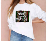 Baby It's Cold Outside PNG: Plaid Christmas Sublimation Design