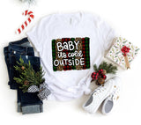 Baby It's Cold Outside PNG: Plaid Christmas Sublimation Design
