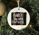 Baby It's Cold Outside PNG: Plaid Christmas Sublimation Design