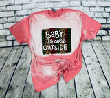 Baby It's Cold Outside PNG: Plaid Christmas Sublimation Design