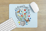 Autism Awareness Lightbulb PNG: Floral Puzzle Ribbon Sublimation