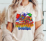 Autism Awareness Sneaker PNG: Colorful Puzzle Design